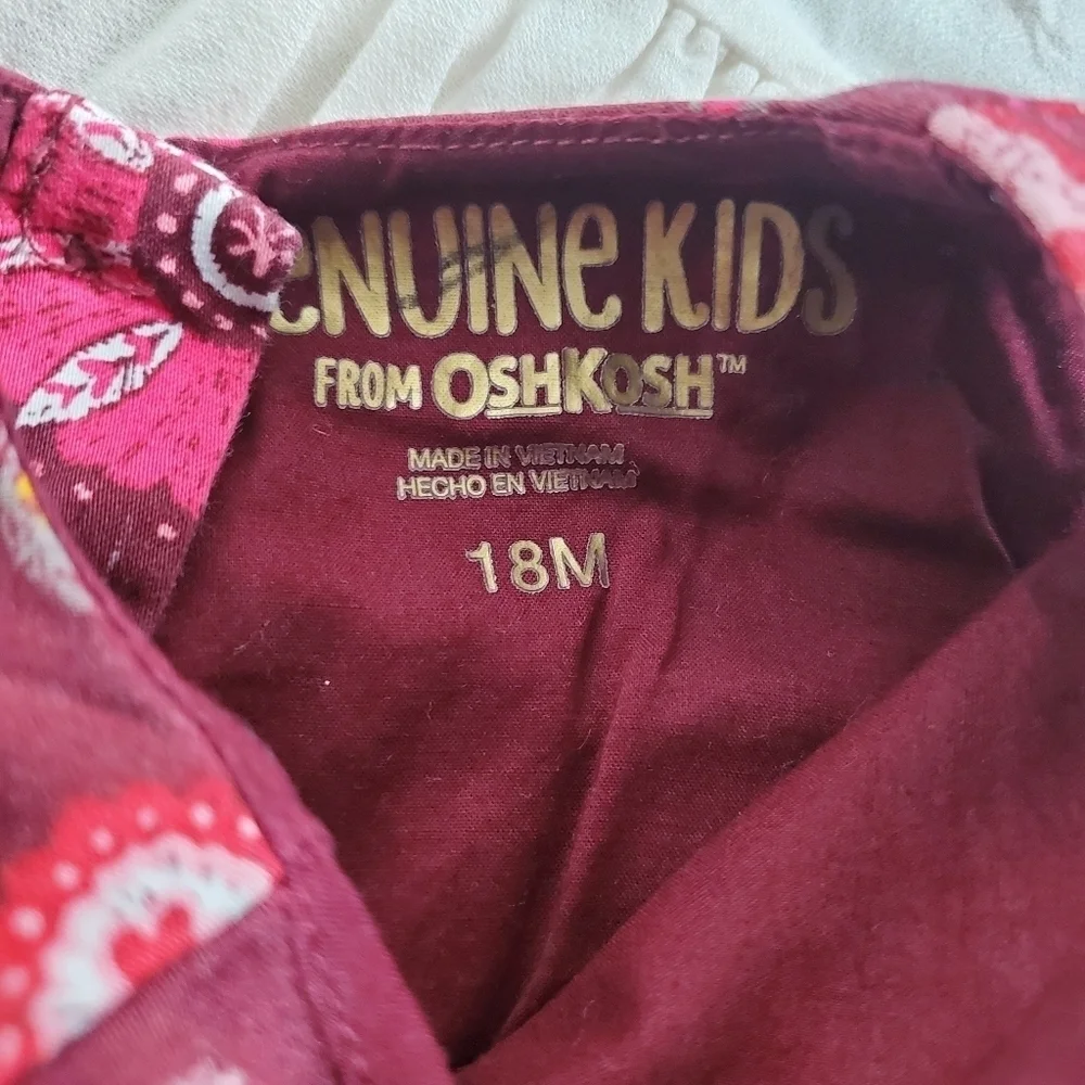 Genuine Kids OshKosh Sleeveless Party Dress Maroon